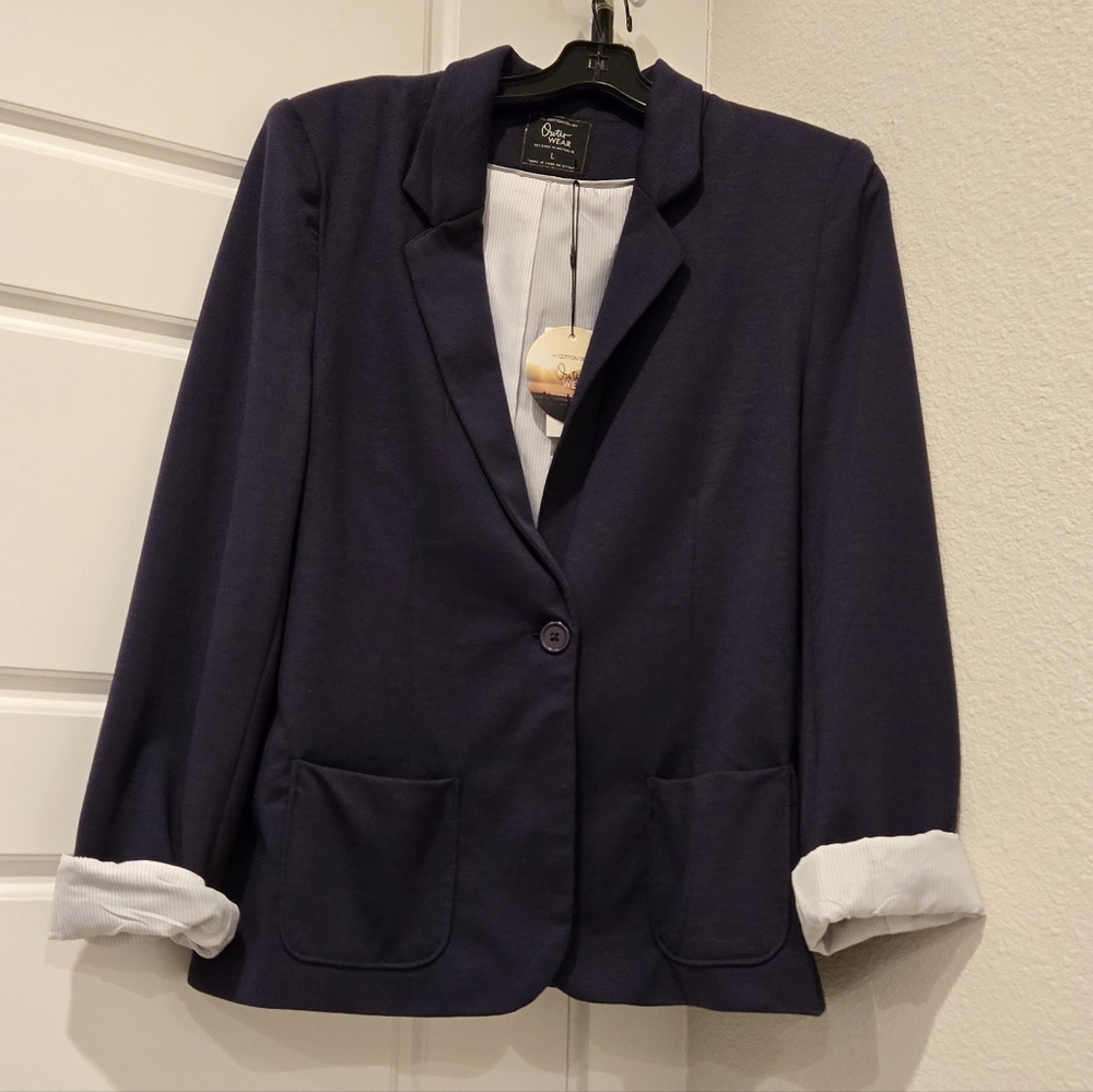 Cotton On Single Button Navy Blue Blazer